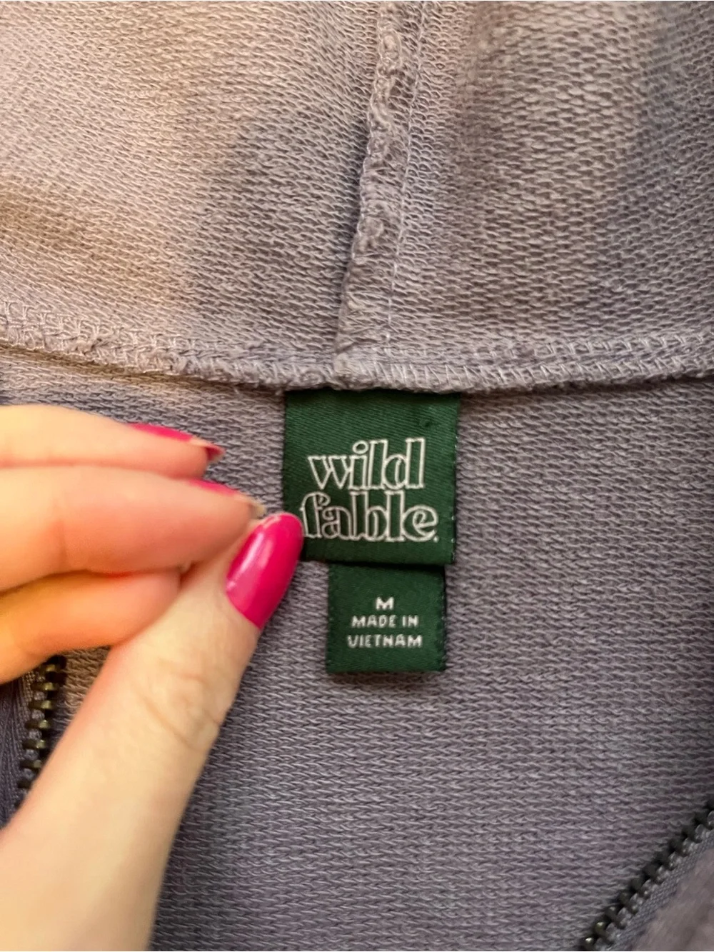 wild fable Cropped Lavender Zip Hoodie - Picture 3 of 3